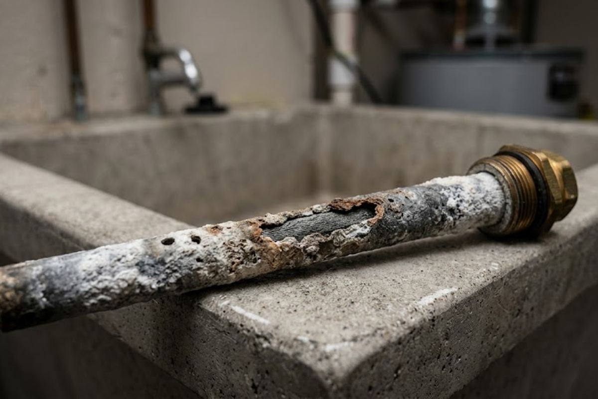 Close-up plumbing detail photo